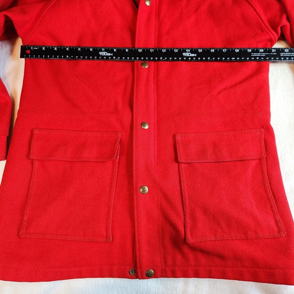 WOOLRICH Wool Coat Jacket Womens Medium Classic Red Hooded Warm Winter‎ VTG